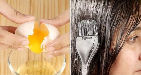 l'albume è incluso nella maschera schiarente per capelli
