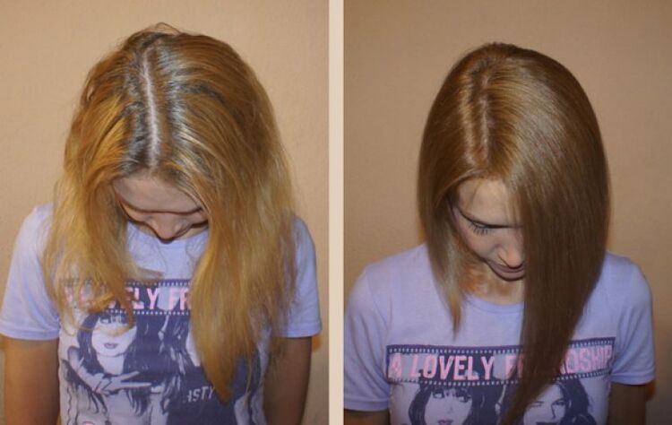 Capelli prima e dopo la tintura